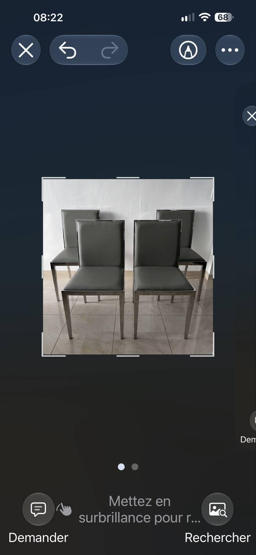 Lot of 4 leather chairs by baakal & ross