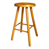 Vintage blond wooden stool