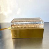 Scandinavian midcentury wall light in crystal and brass