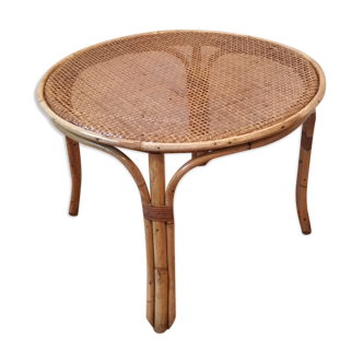 Table low rattan and caning