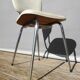 Chaise de bureau tubulaire acier chromé et simili blanc