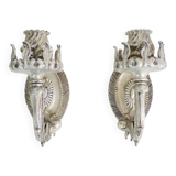 Pair of Art Deco wall lights from the 1940s designed by Bruno Chiarini