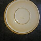 Glazed ceramic dessert plate with strawberry design.