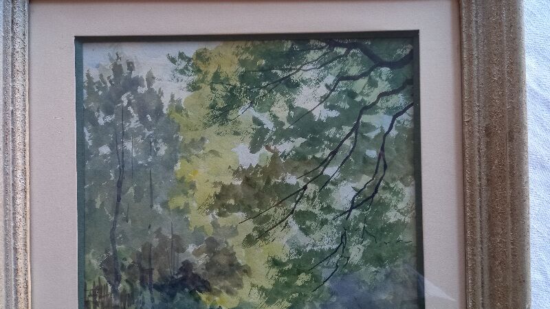 Old painting, auarelle undergrowth
