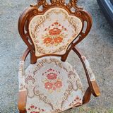 Extendable table and 5 armchairs Louis XV style