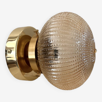 Gold glass globe wall light