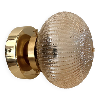 Gold glass globe wall light