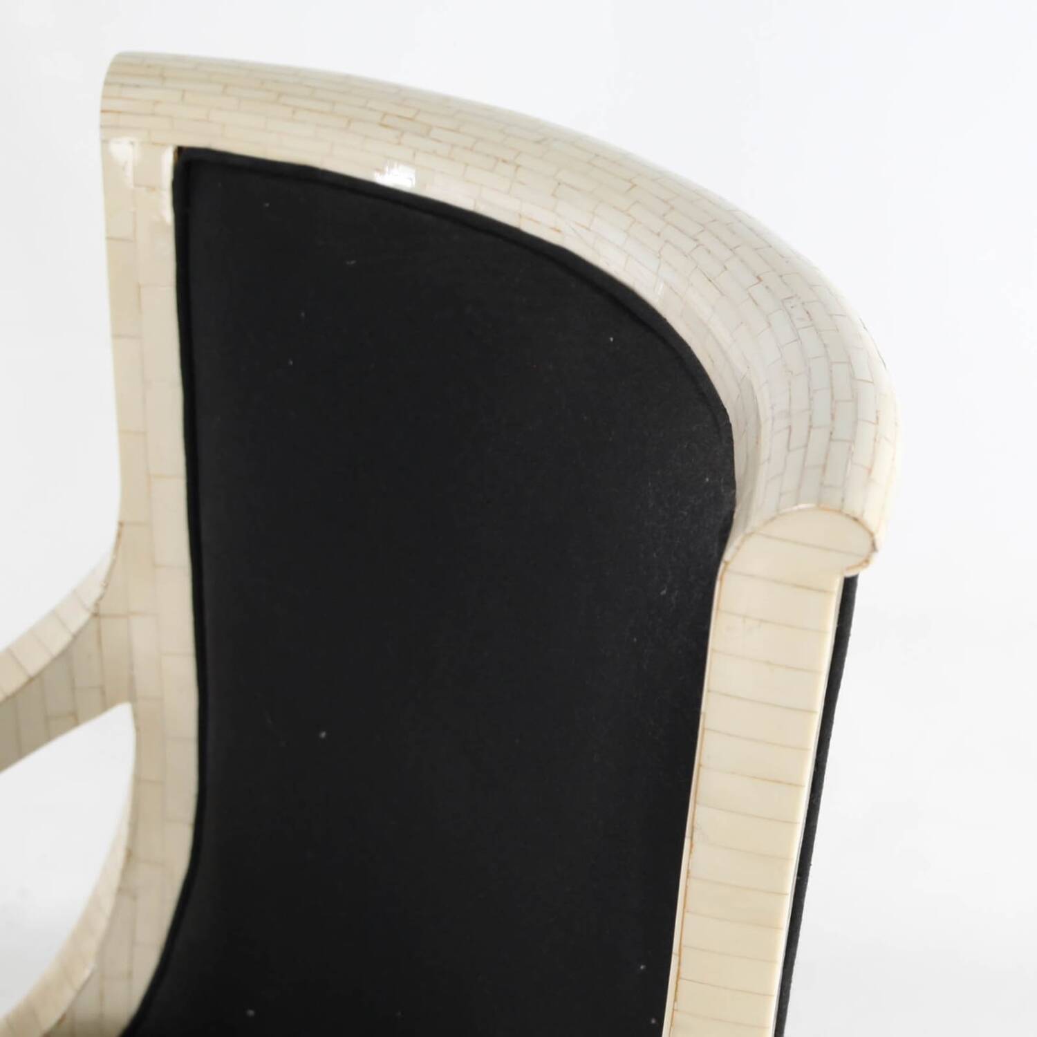 Pair of bone marquetry armchairs
