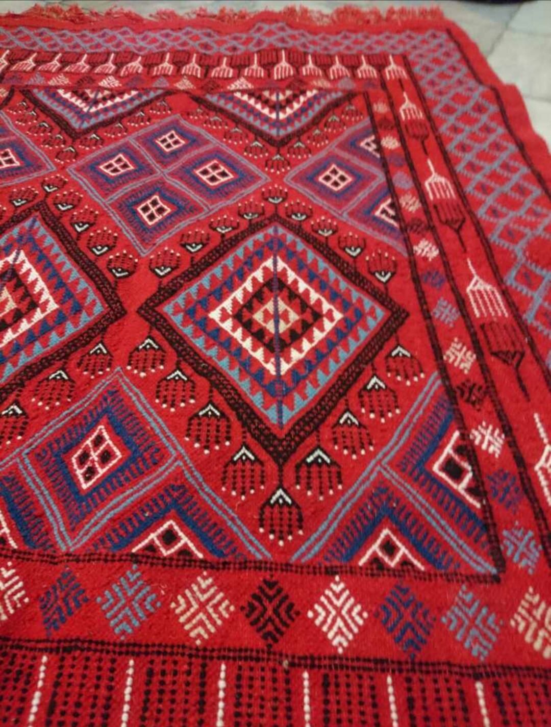Red Berber kilim rug 140x185cm