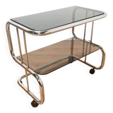 70s aluminum server and double smoked glass trays