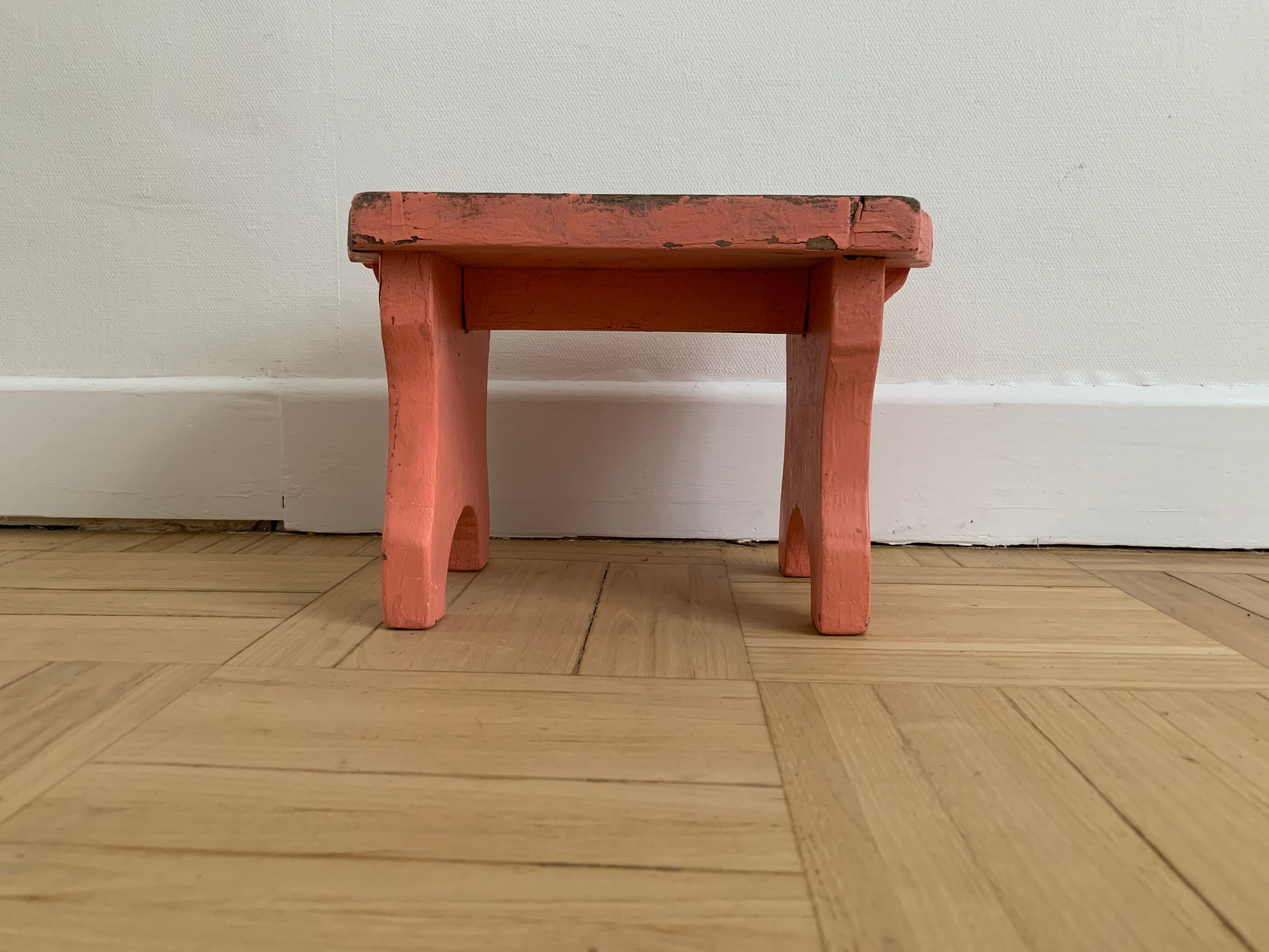 Small step foot in old wood