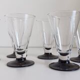 6 verres à pied noir Luminarc.