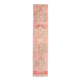 Tapis de couloir en laine rose délavé, 3 x 14 po, 84 x 410 po