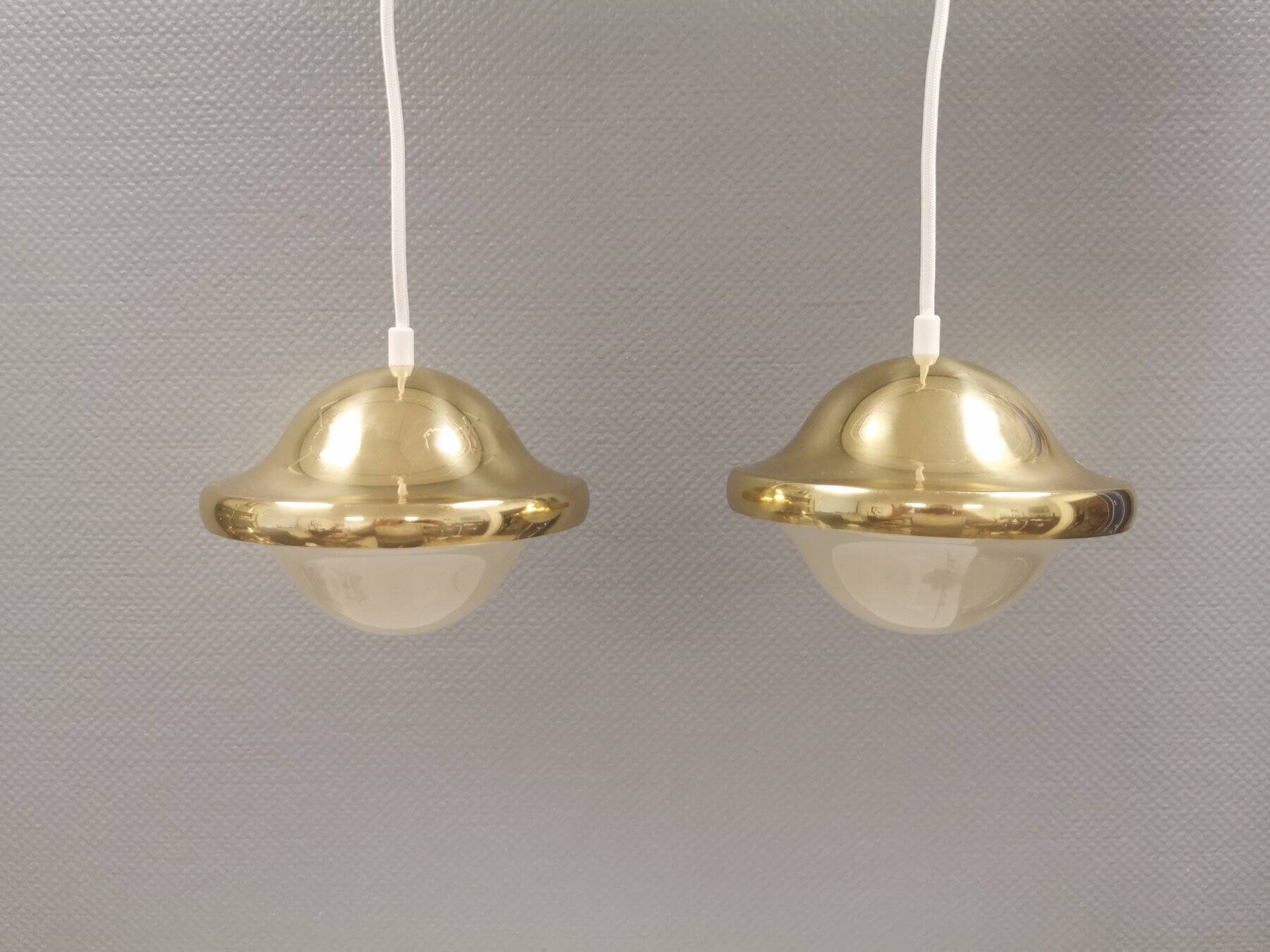 Two very beautiful and original ‘Bubi’ pendant lamps, Denmark, 1960s.