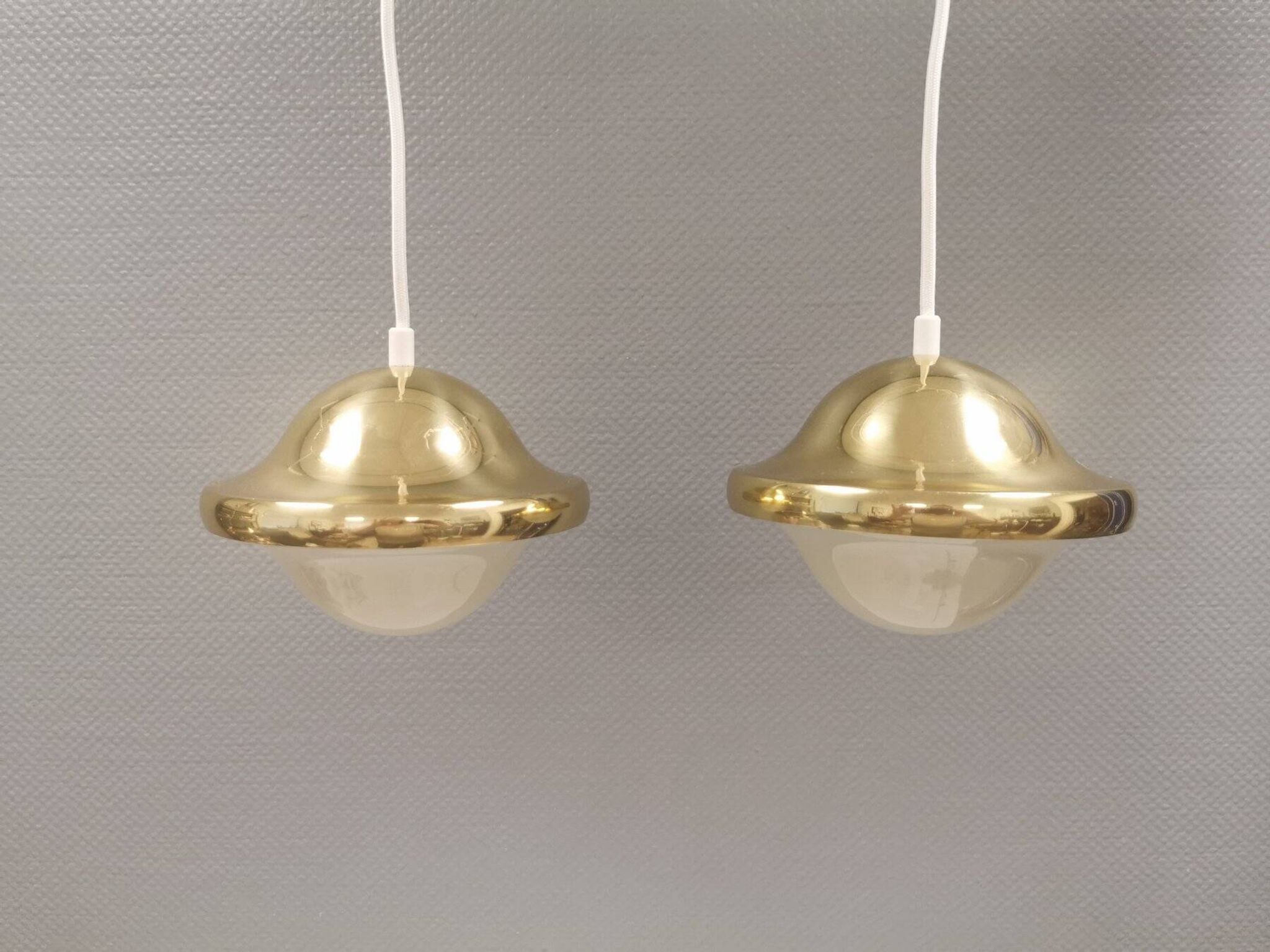 Two very beautiful and original ‘Bubi’ pendant lamps, Denmark, 1960s.