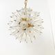 Mid century brass and crystal sputnik chandelier by Val saint lambert, 1960s