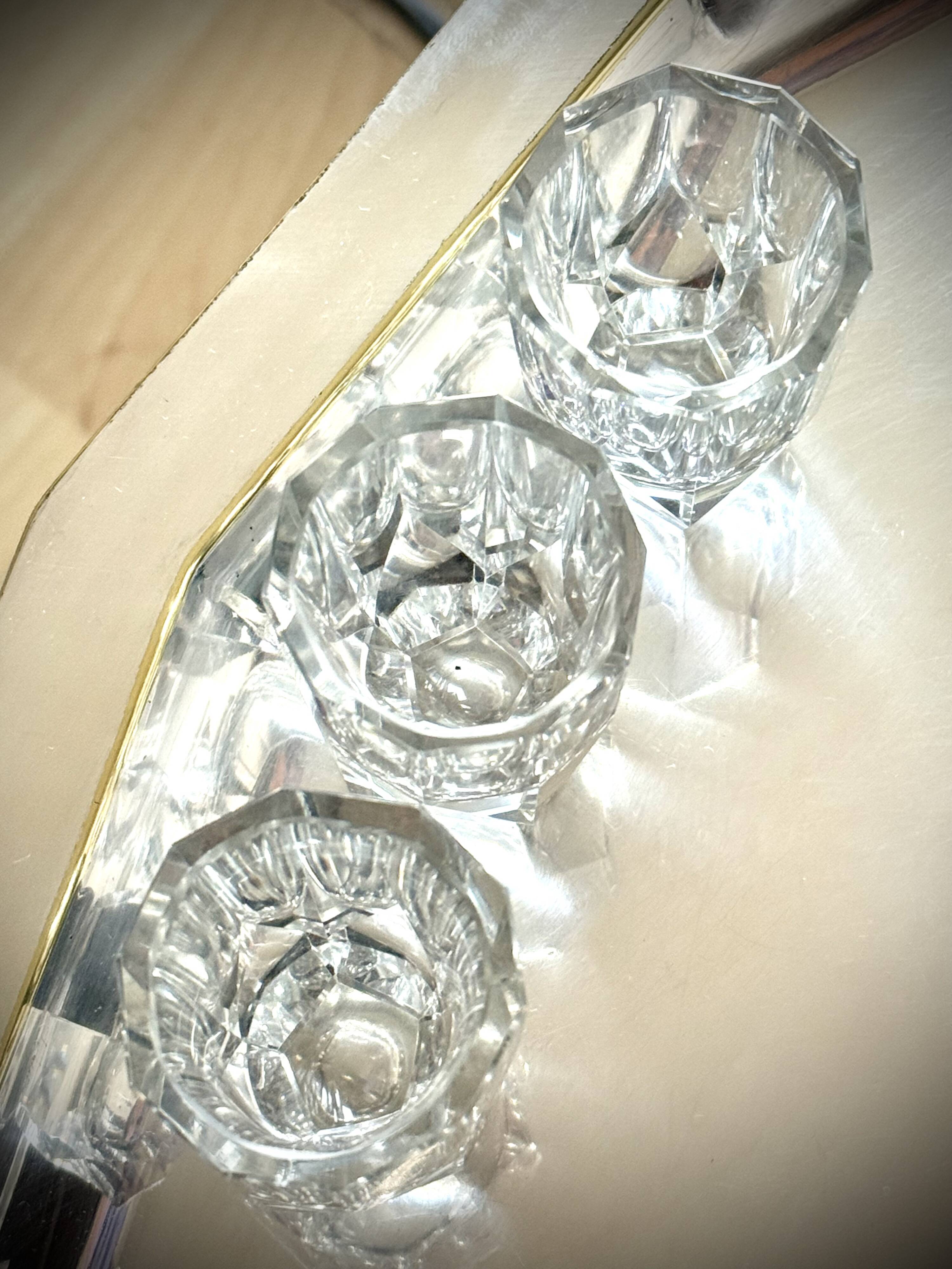 Set of 7 crystal liqueur/shooter glasses