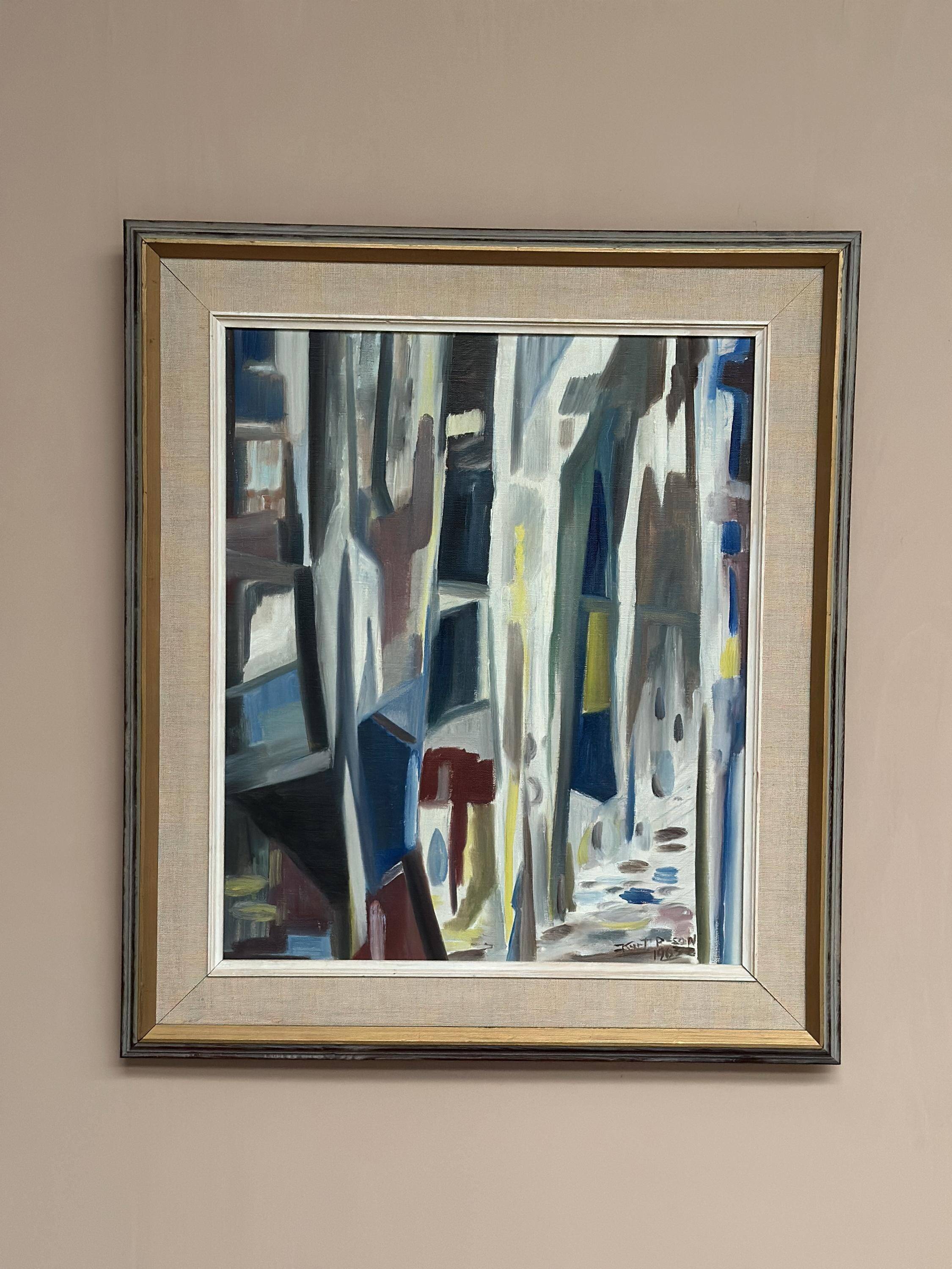 Huile sur toile suédoise – “Allée abstraite” par Kurt Persson