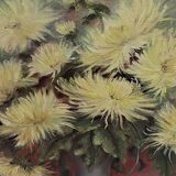 Table of yellow chrysanthemums
