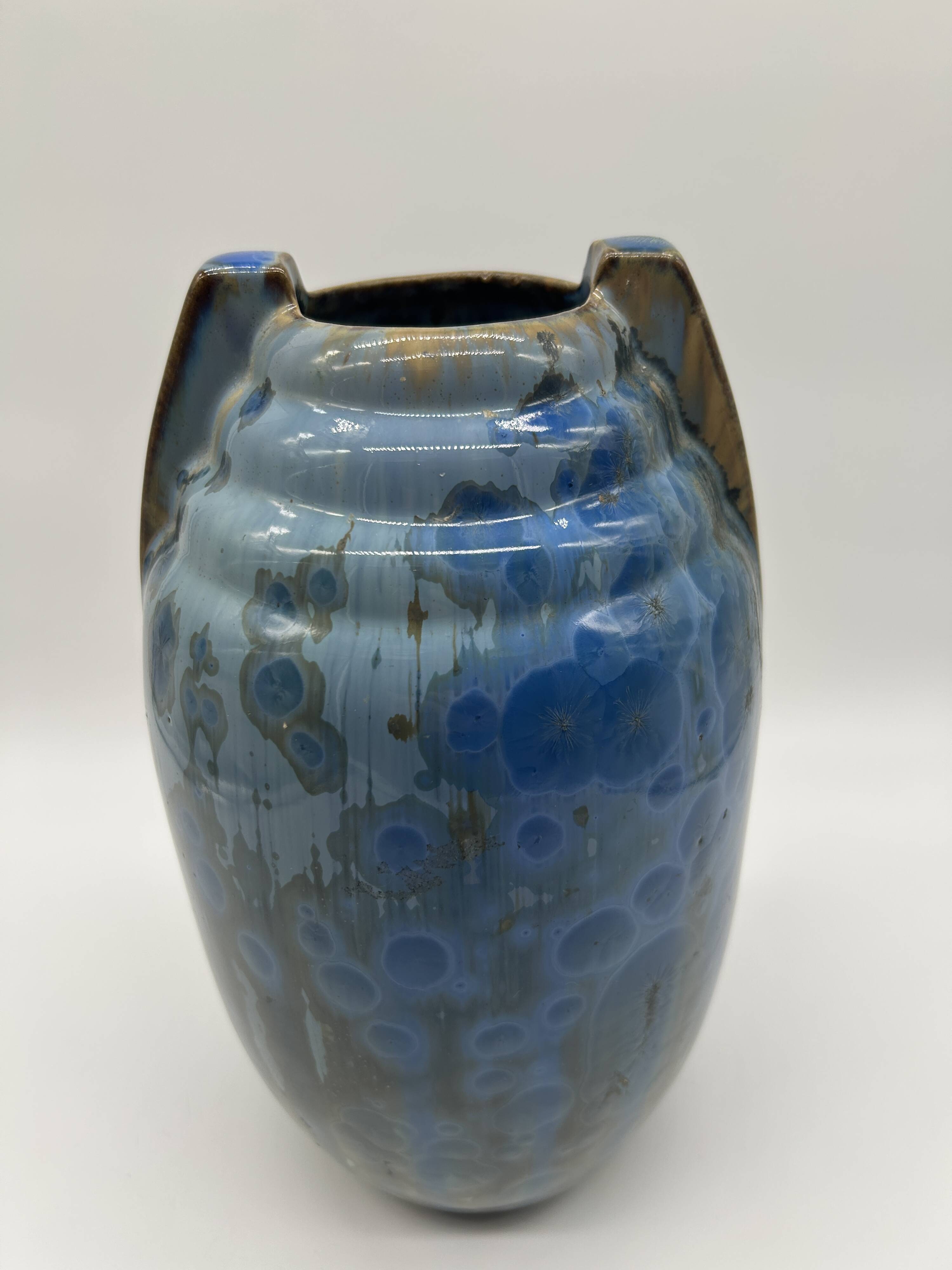 Vase art deco en grès émaillé de la manufacture pierrefonds