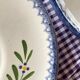 6 vintage Charolles dessert plates with hand-painted floral decor