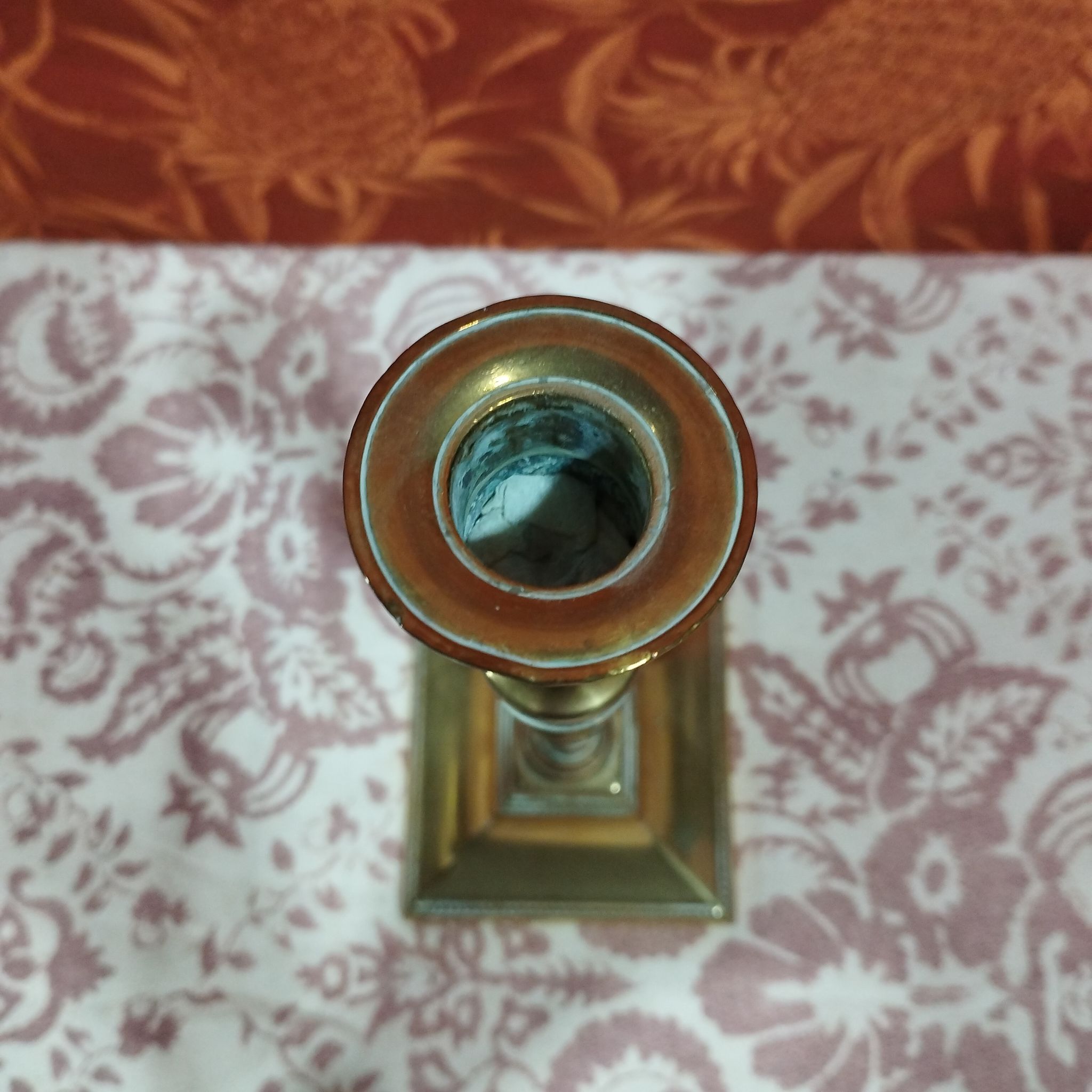 Art Deco brass candle holder