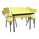 Table et 4 chaises en formica jaune