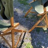 Set of 2 Praia Folding Chairs by Pier Giacomo Castiglioni for Gavina, Italy, 1960s