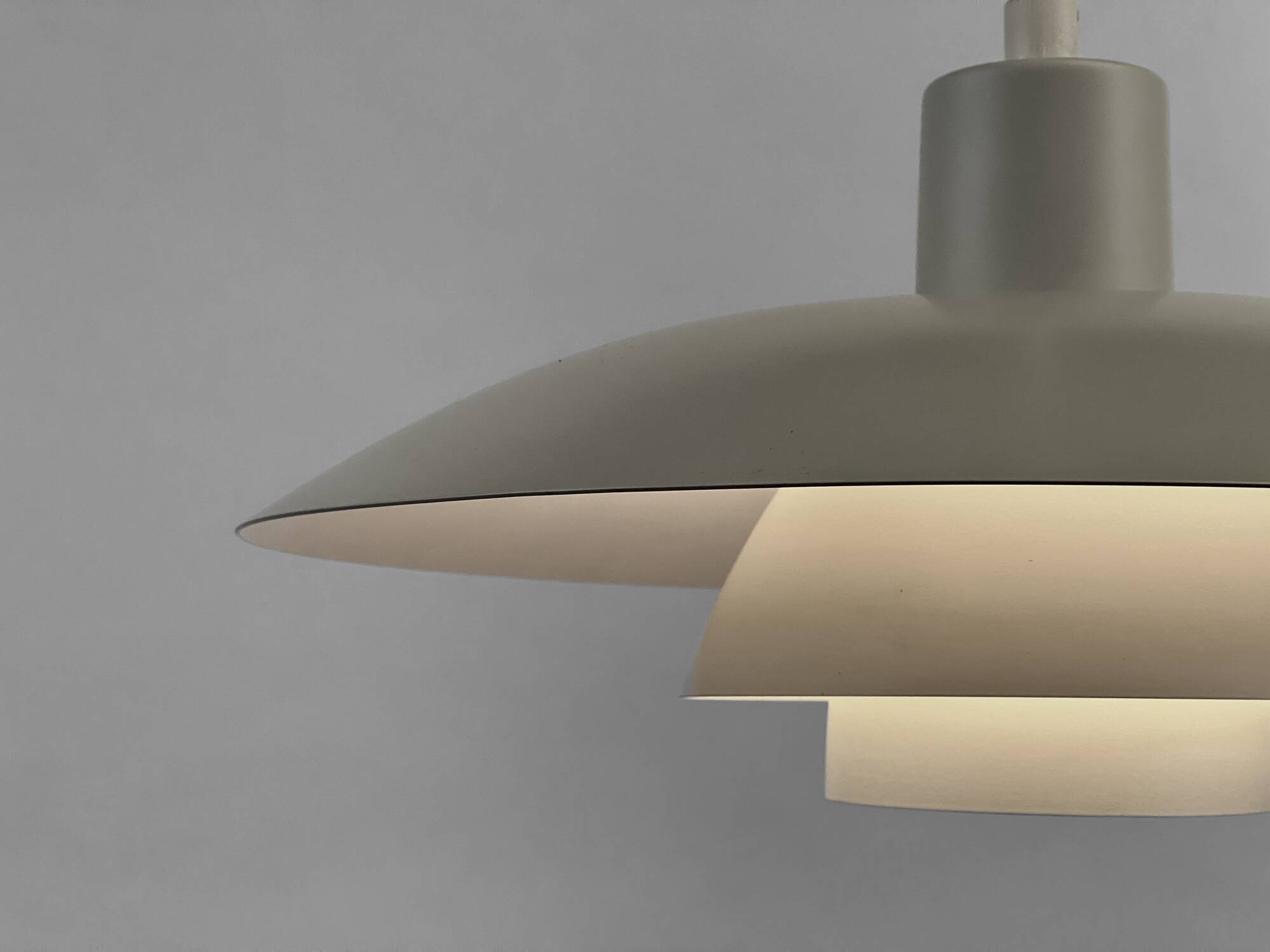 White pendant light PH 4/3 by Poul Henningsen for Louis Poulsen. Denmark 1980s