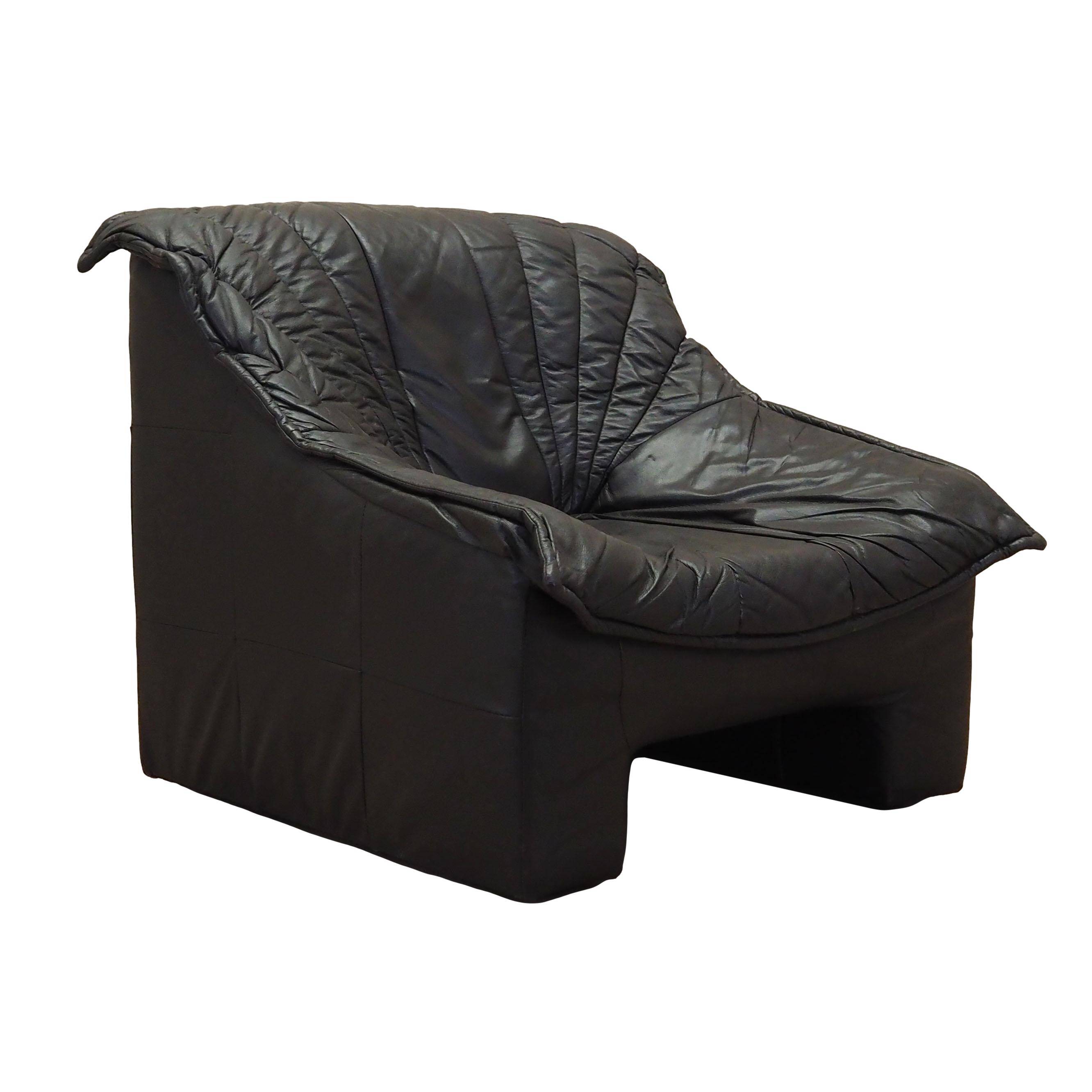 Leather armchair, Italian design, 1960s, production: Italy