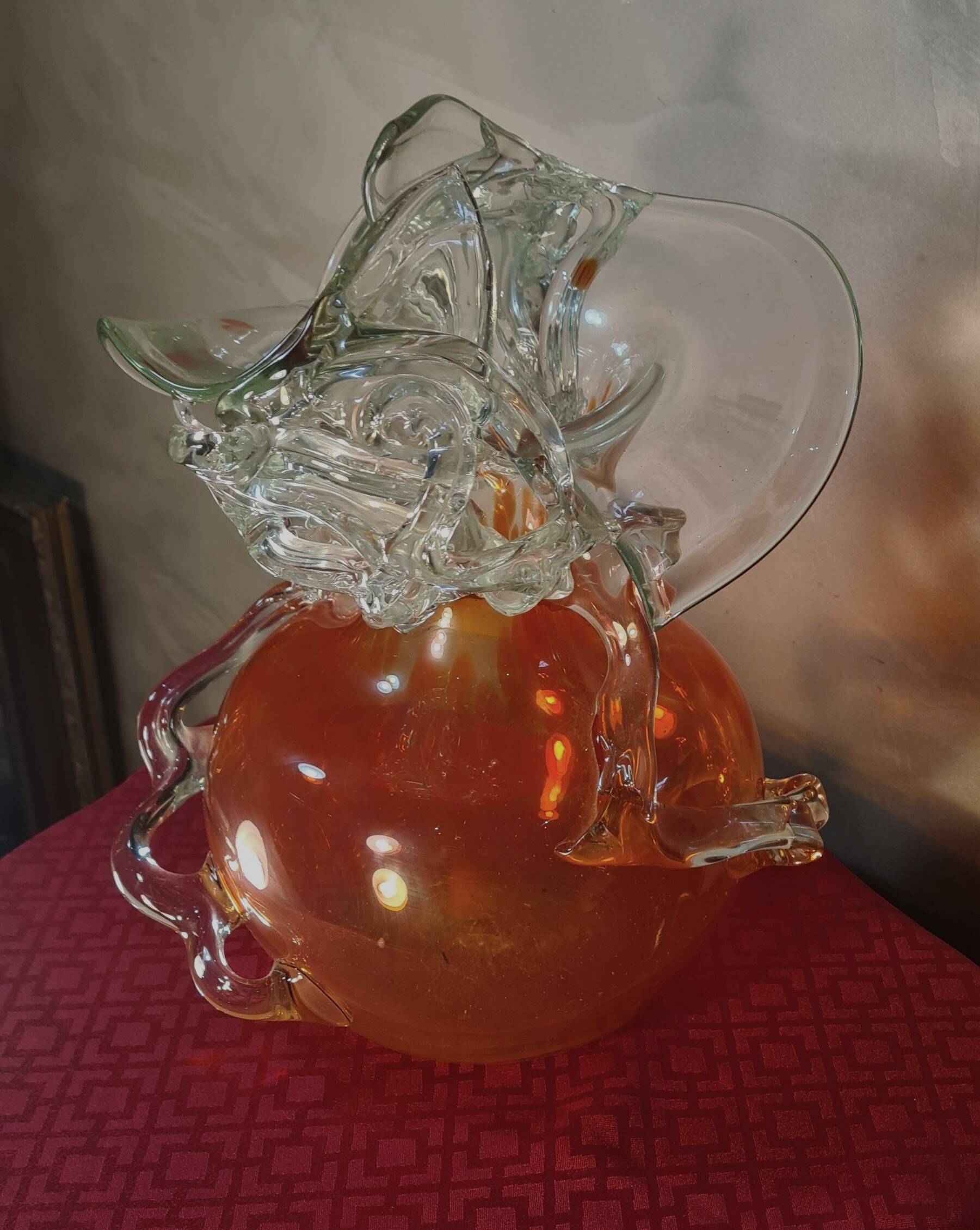 Murano glass vase, Venetian vase, hand blown glass vase