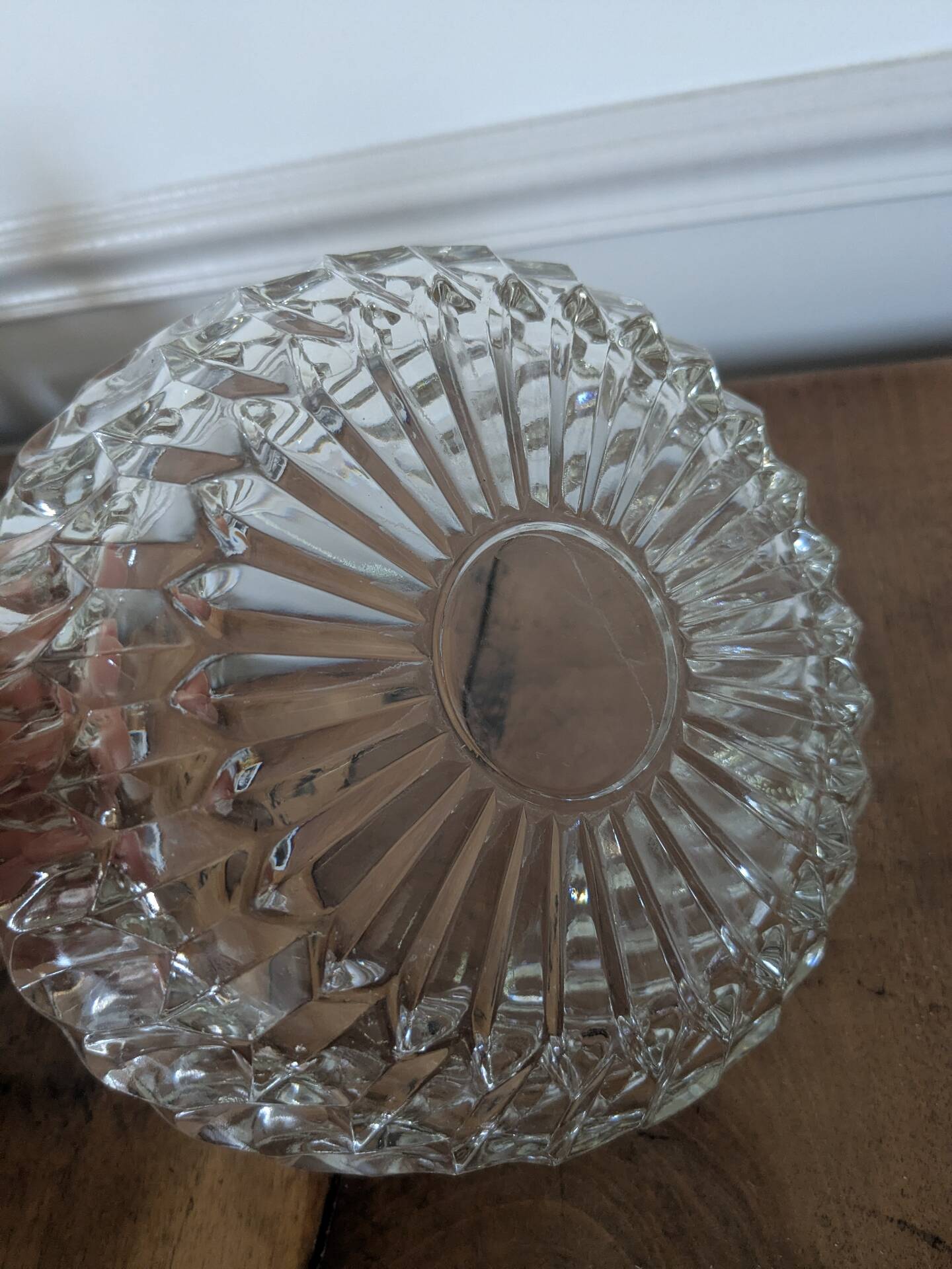 Cut glass salad bowl
