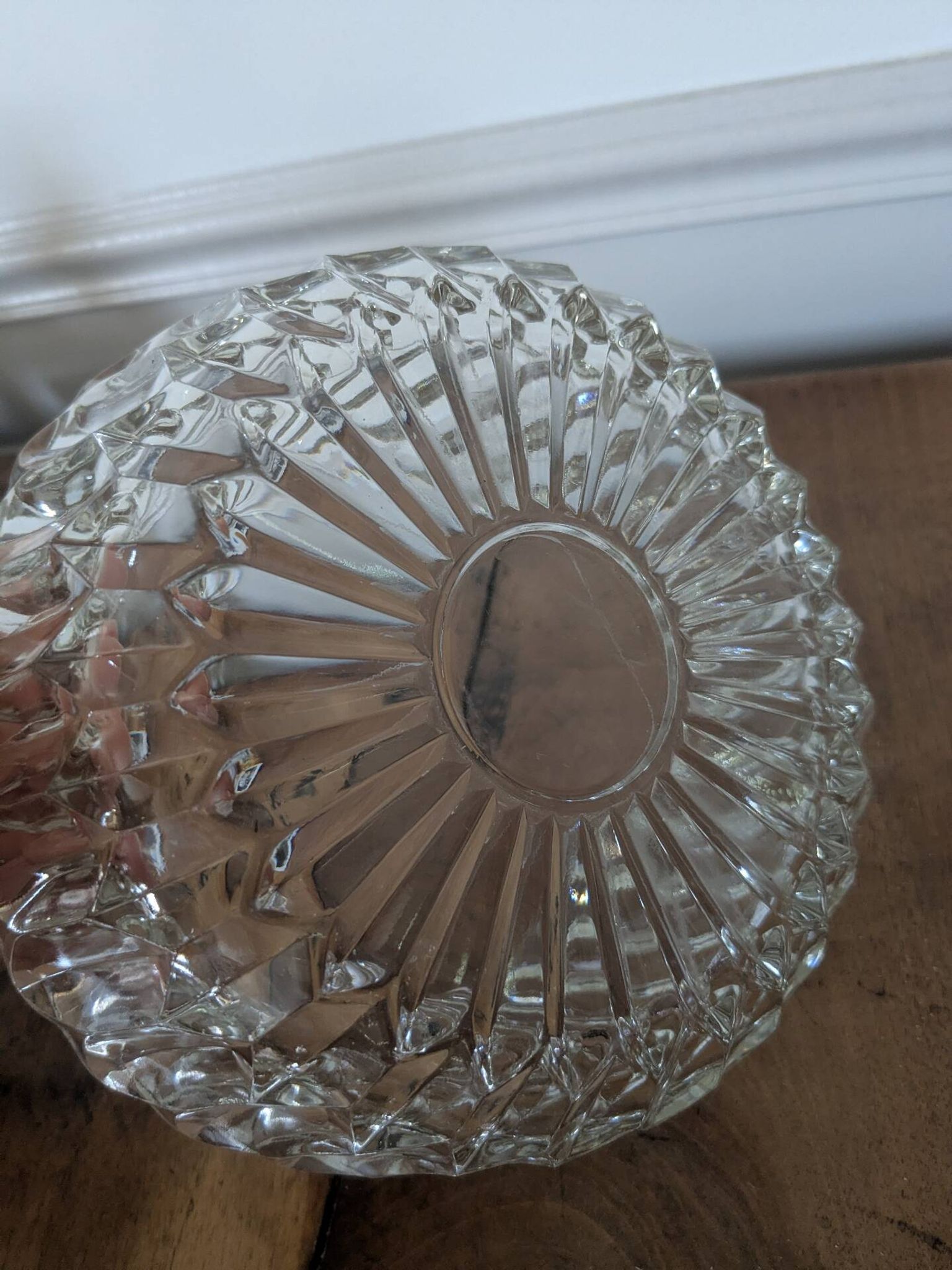 Cut glass salad bowl