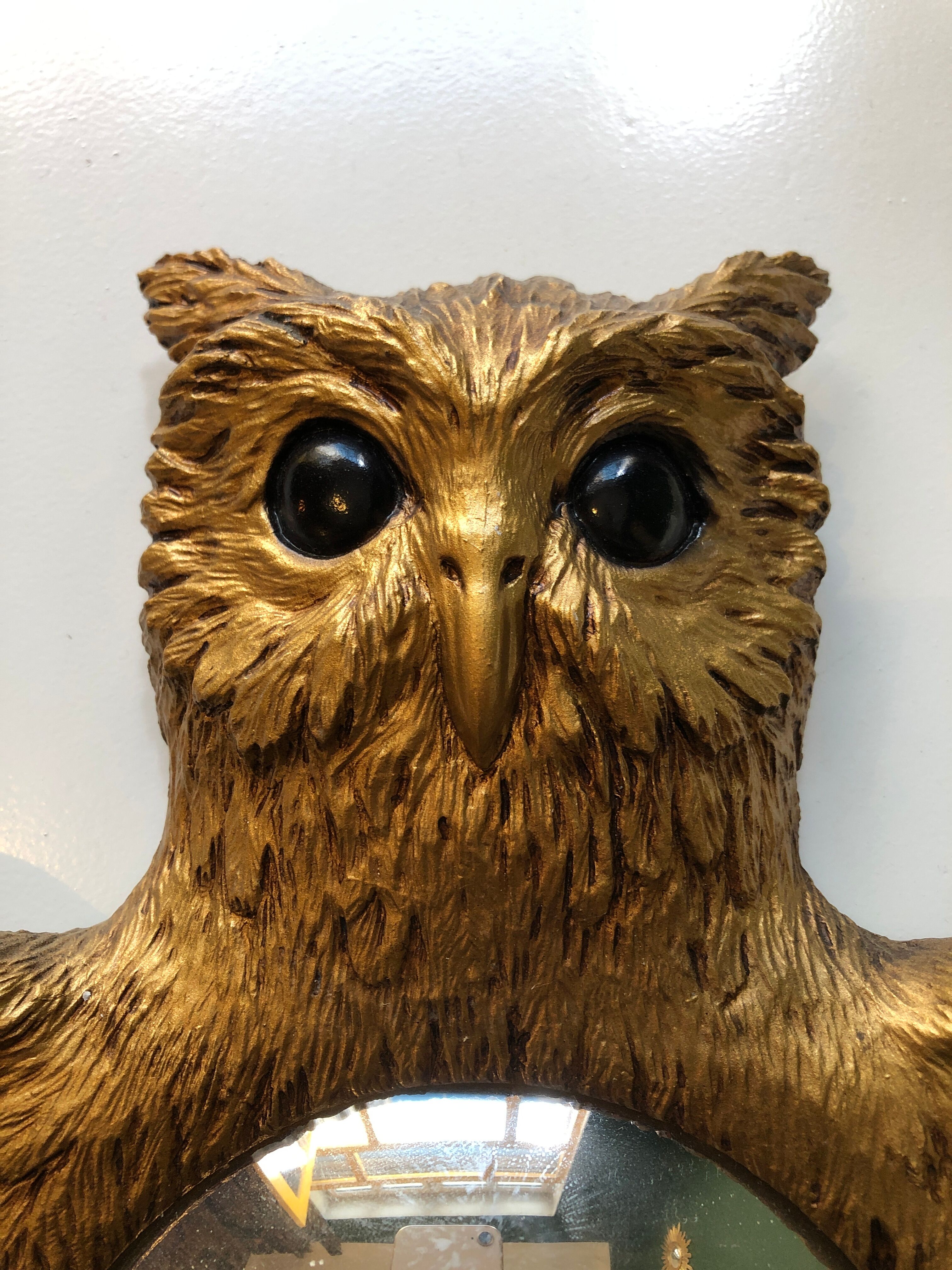 Witch mirror shape vintage owls 28x38cm