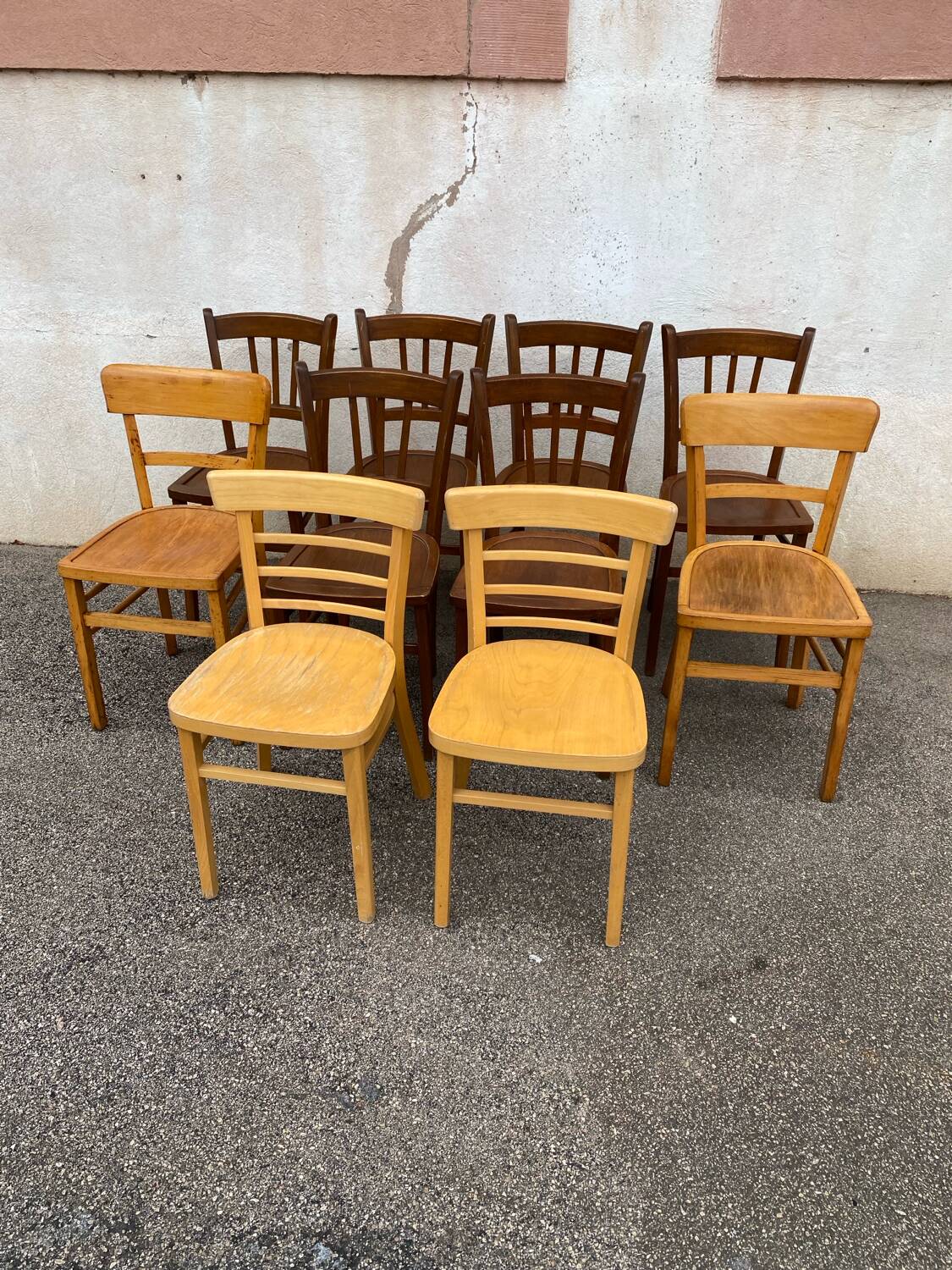Set of 10 bistro chairs