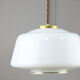 Mid-century Glass & Brass Pendant Lamp