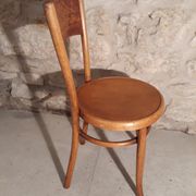 Chaise bistrot en bois courbé dossier avec décor