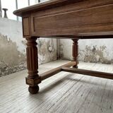 Solid walnut farmhouse castle table 1900 XXL