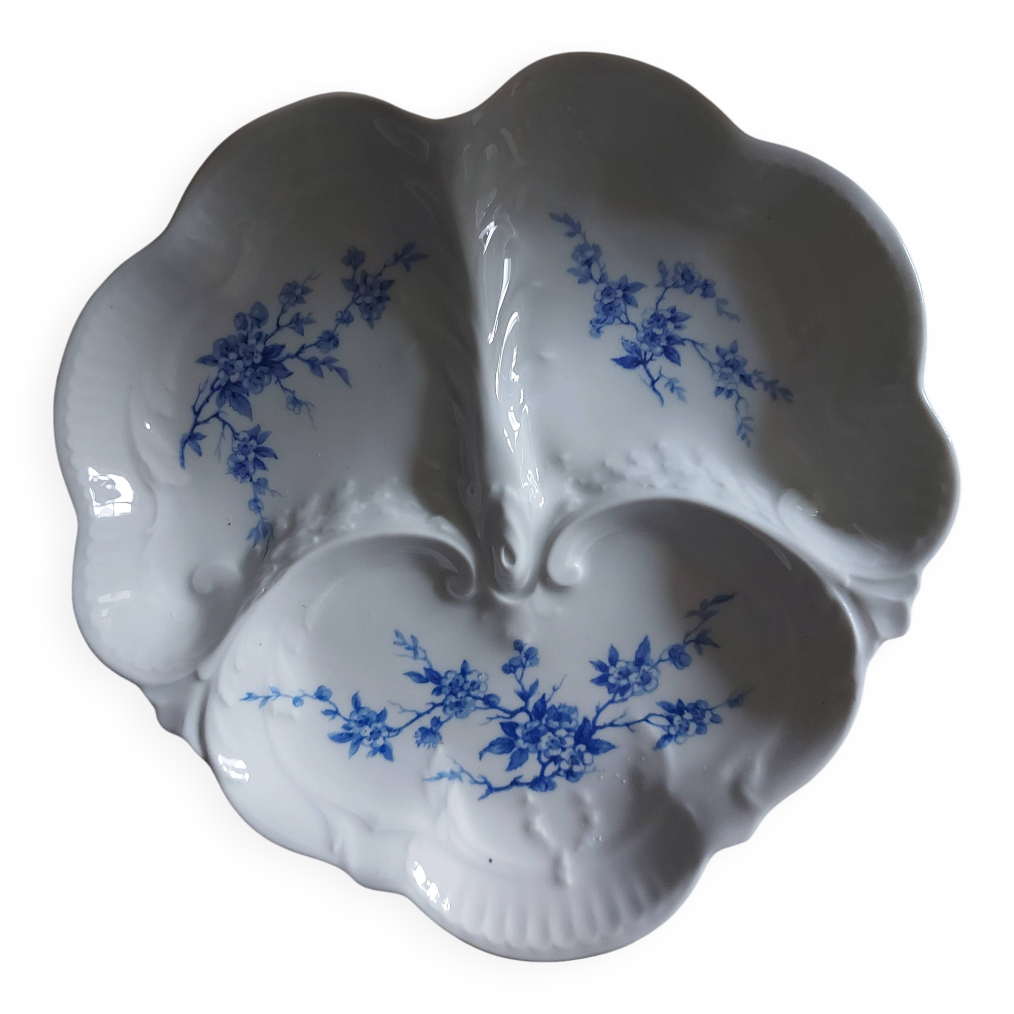 Plate aperitif floral patterns Bernardeau Limoges