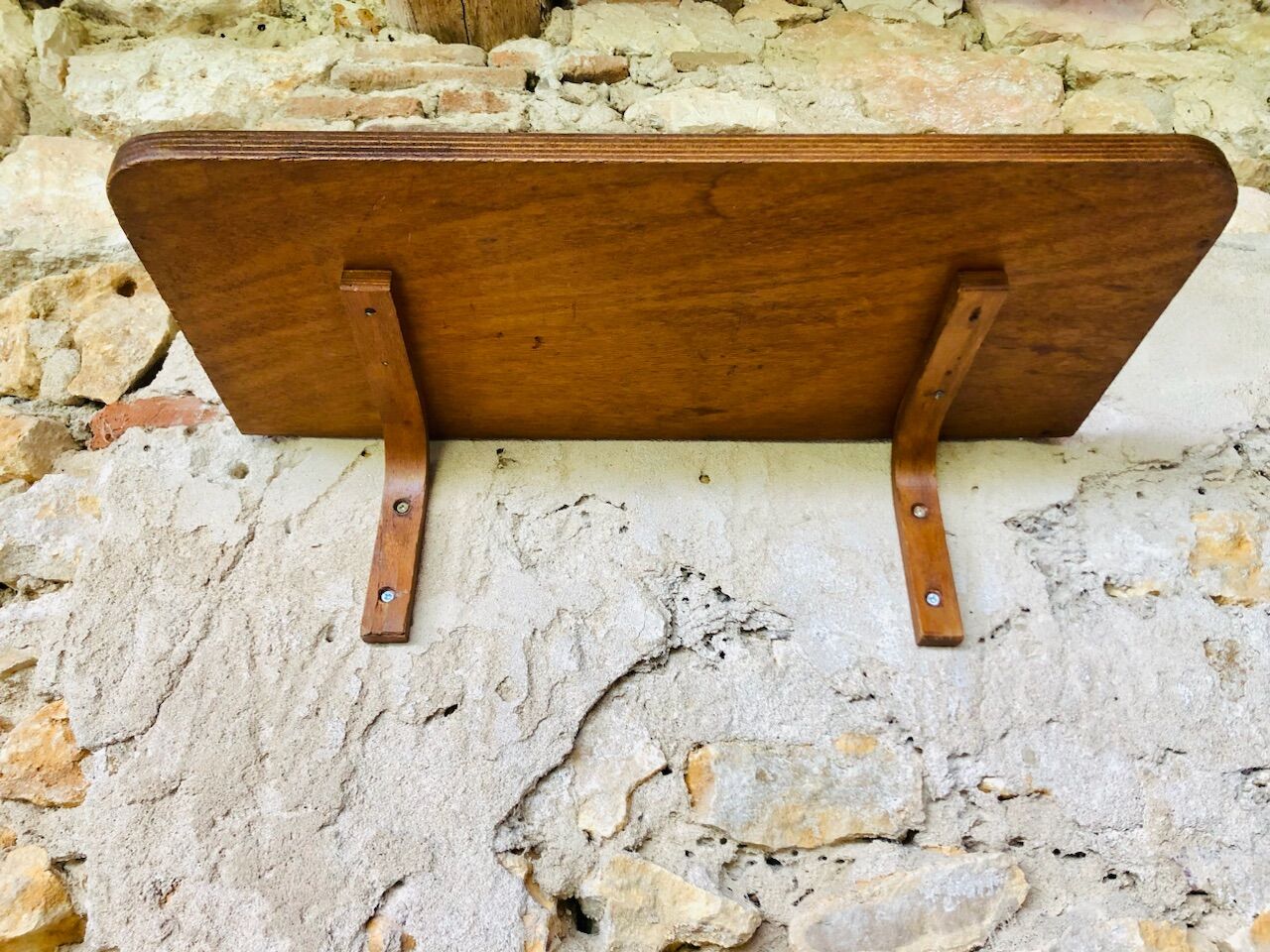 Vintage bent wood wall shelf circa 60