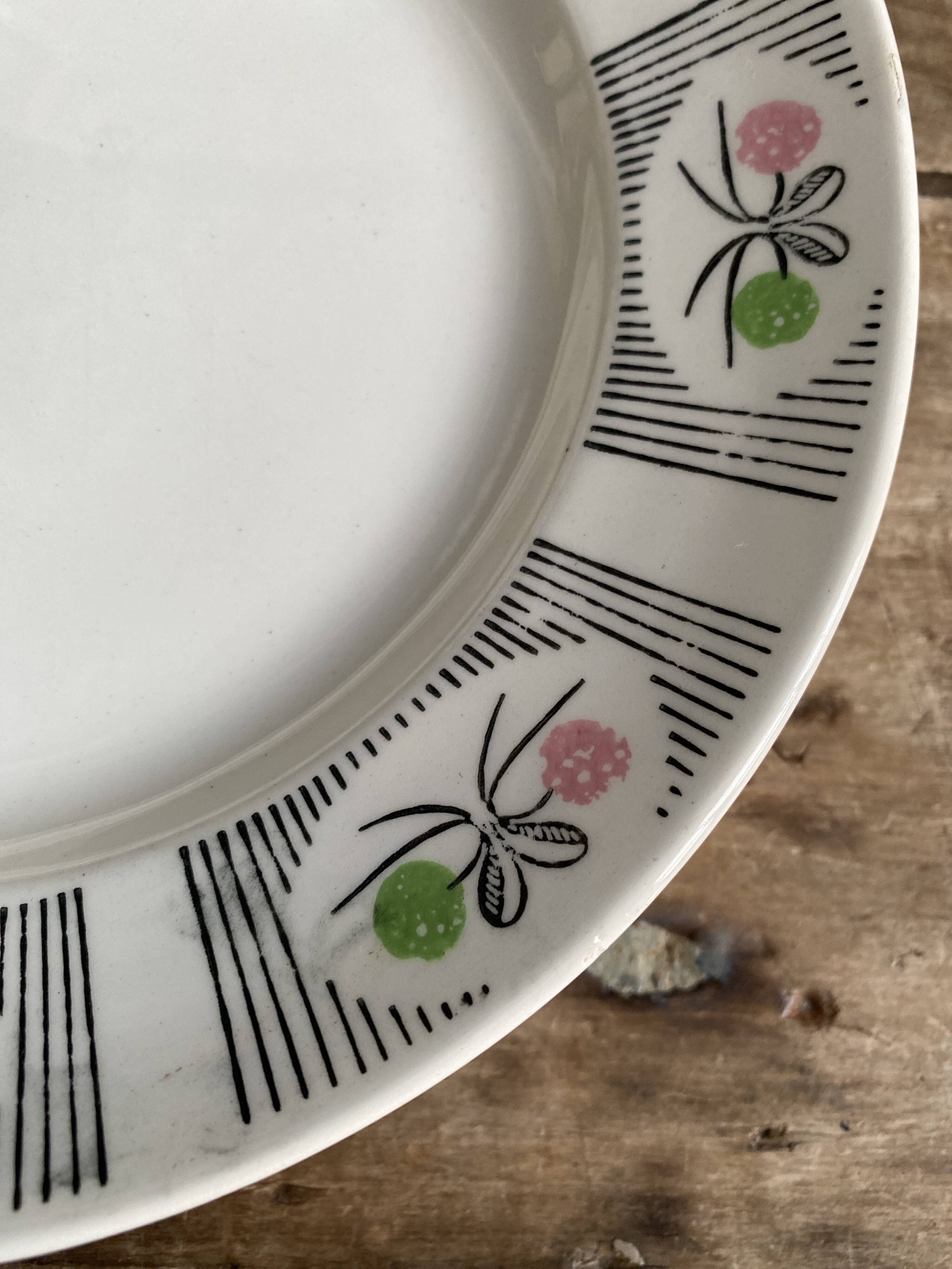 Set of 6 vintage plates Gien France - Model Marie-José