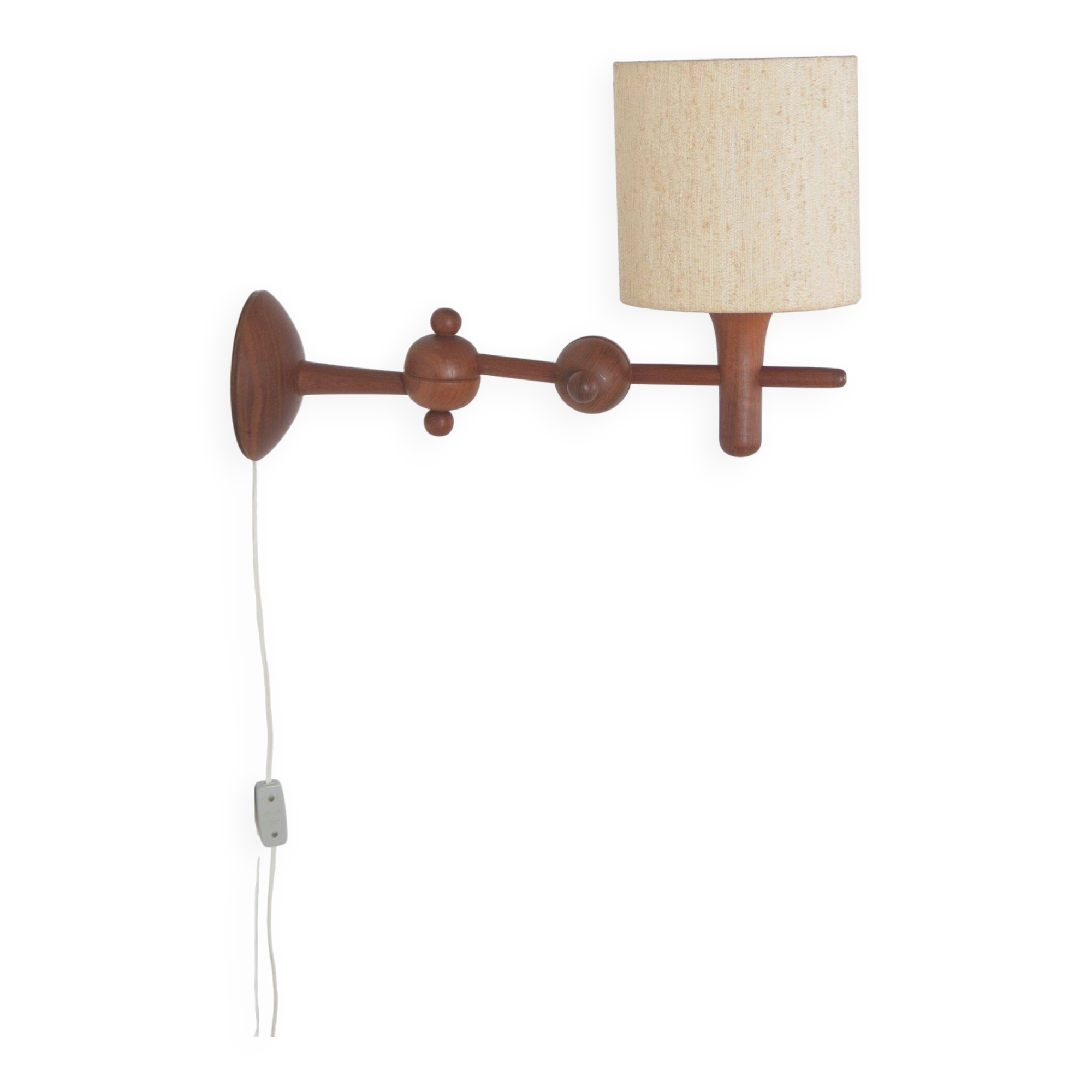 Danish teak wall lamp, 1960s