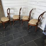 4 Louis Philippe style 19th century cherry wood chairs