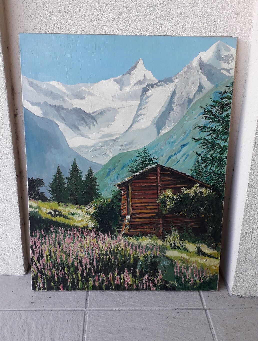 Mountain painting signed