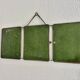 Vintage 1930s triptych mirror barber nickel-plated green crocodile effect.