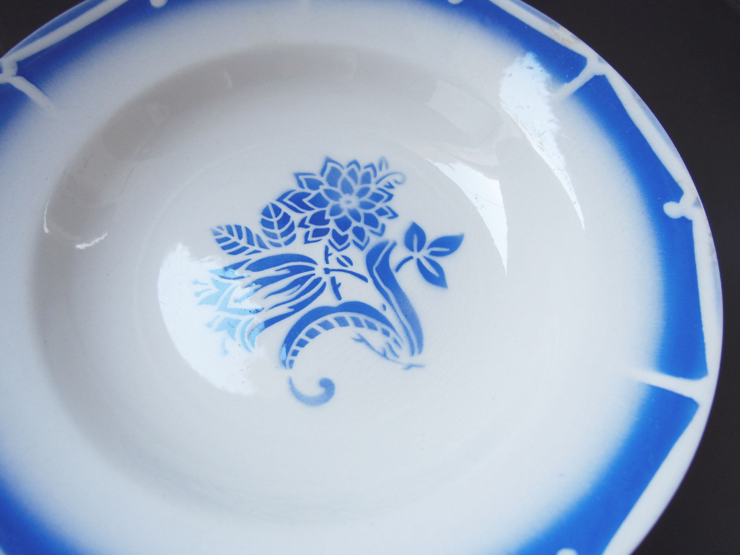 Ensemble de 6 assiettes bleues
