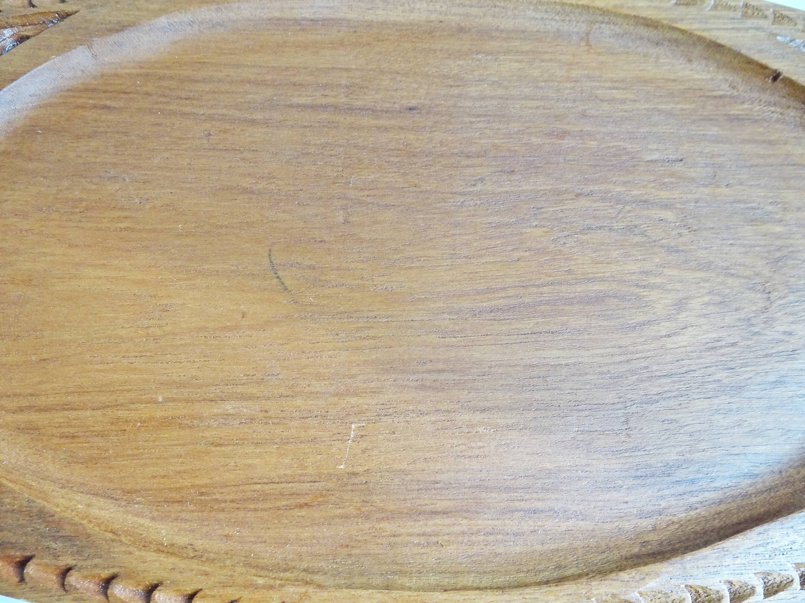 Teak tray hand-carved