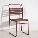 Antique red garden chairs (c.1920). Set of 2 pieces no. 16