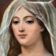 Tableau HST Madone Sainbte vierge fin XIX° signé Chiery pour restauration