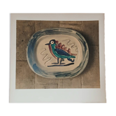 Pablo Picasso - Lithograph 86/100 Madoura ceramic, colorful bird 1967